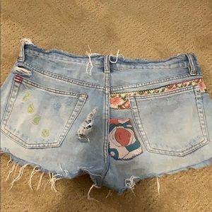 BDG (urban outfitters) patch denim jean shorts
